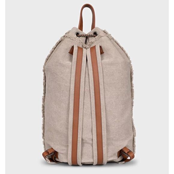 Chanel Cubano Trip Beige Striped Textile Backpack - Picture 3 of 5